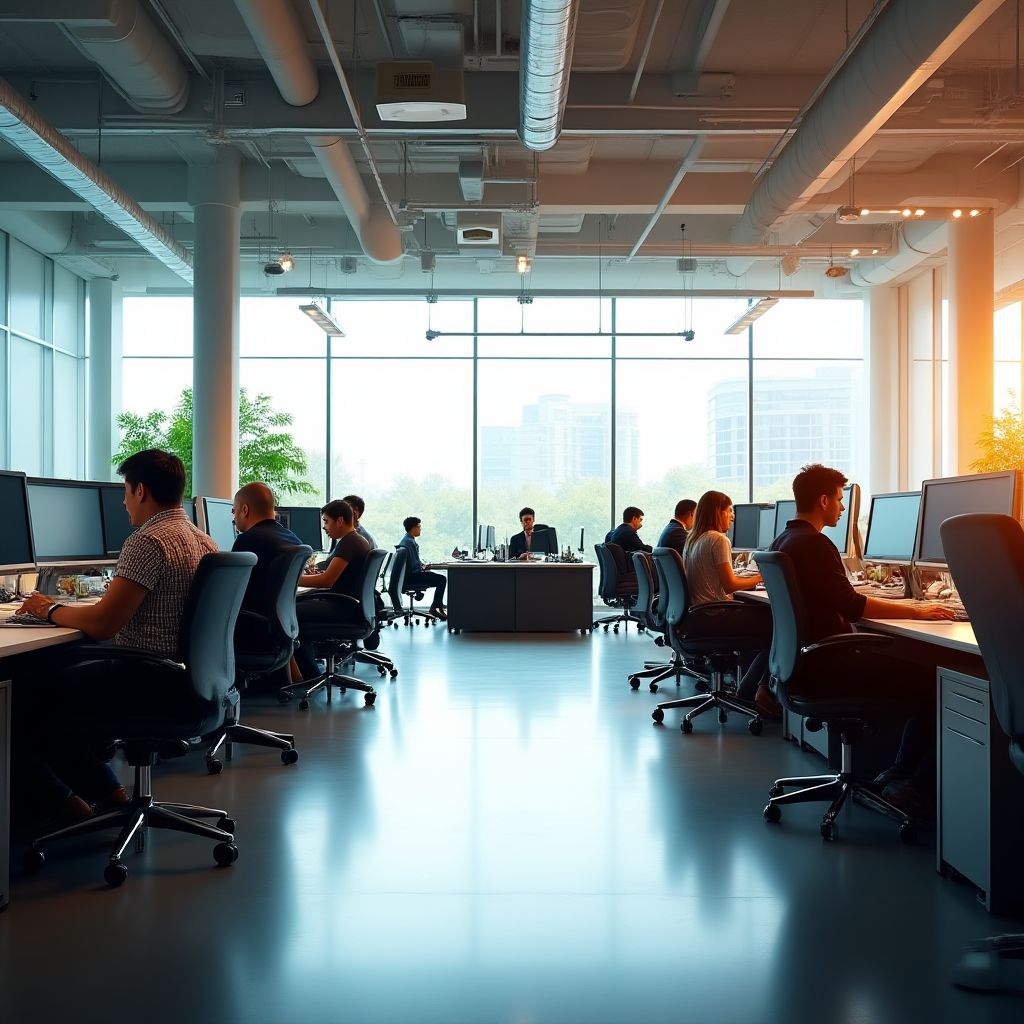 Oficina moderna y colaborativa de FinanzaTech