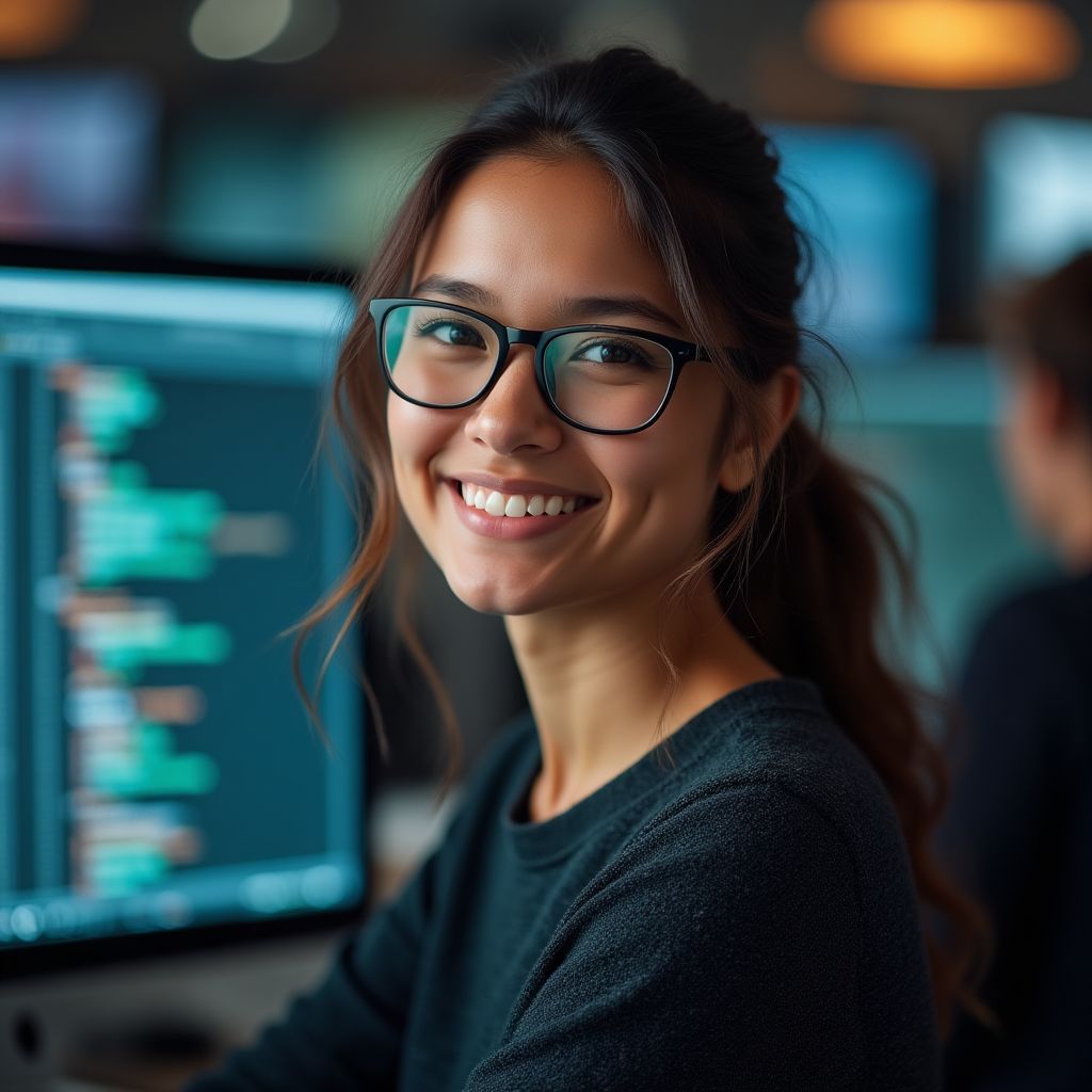 Retrato de Lucía Fernández, Ingeniera de Software Principal